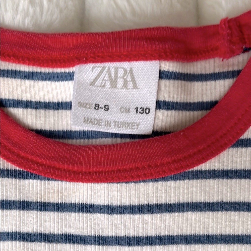 Zara Kids Striped T-Shirt - Red and White - Picture 3 of 5